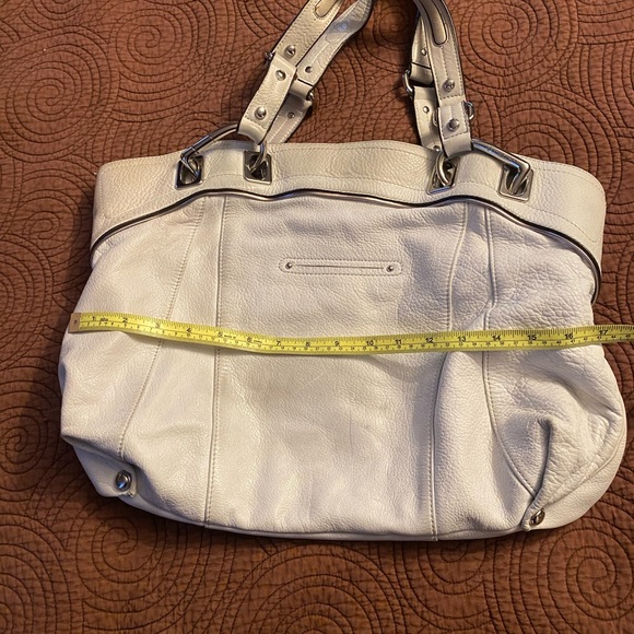 White leather b. Makowsky top handle tote bag - Picture 4 of 9